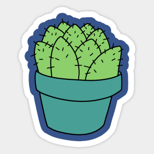 Green-Blue Potted Succulent Sticker